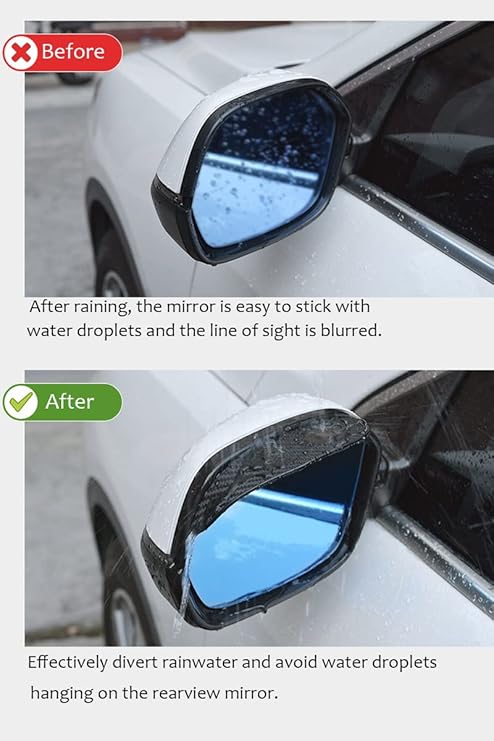 Pincuttee Mirror Rain Visor Eyebrow, Side Mirror Rain Guards, Covers for Car Uniservial Fit - Image 5