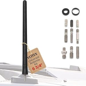 Votex Black Short Rubber 6 3/4 Inch Universal Antenna Kit - Car Wash Proof, Easy Setup
